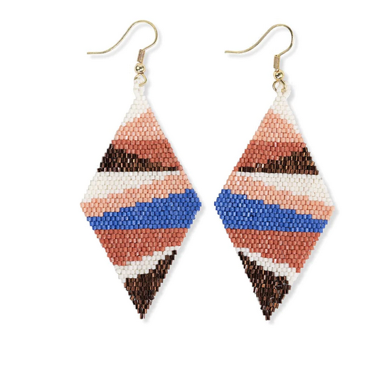 Ink + Alloy Frida Layered Angles Beaded Earrings Sedona
