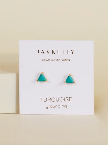 JaxKelly Mini Energy Gem Turquoise Earrings