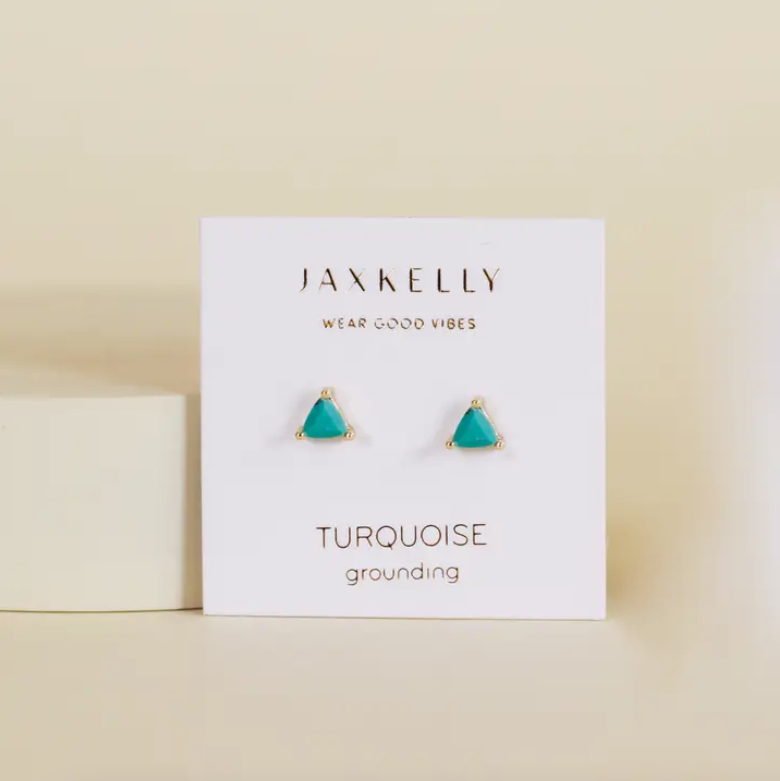 JaxKelly Mini Energy Gem Turquoise Earrings