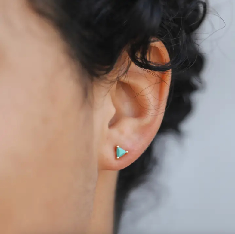 JaxKelly Mini Energy Gem Turquoise Earrings