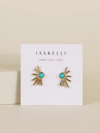 JaxKelly Sun Ray Turquoise Earrings
