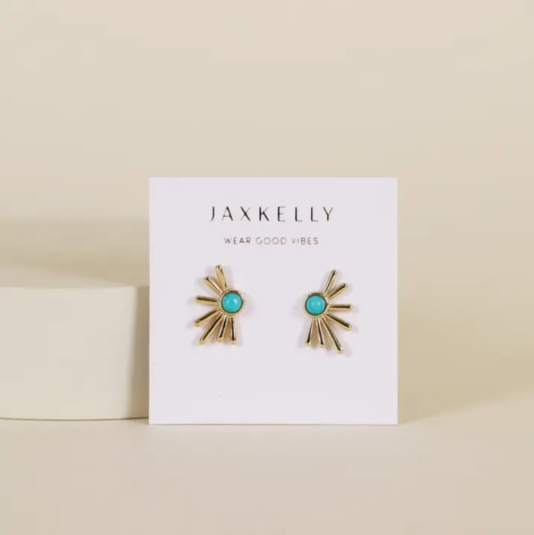 JaxKelly Sun Ray Turquoise Earrings