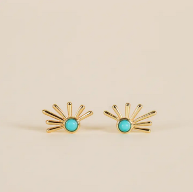 JaxKelly Sun Ray Turquoise Earrings
