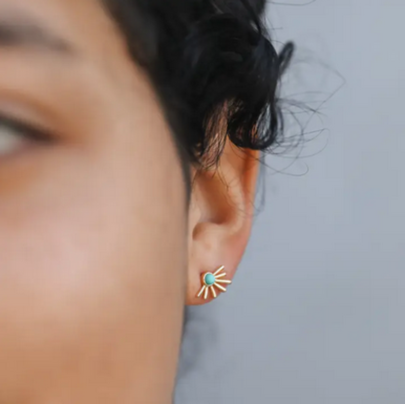 JaxKelly Sun Ray Turquoise Earrings