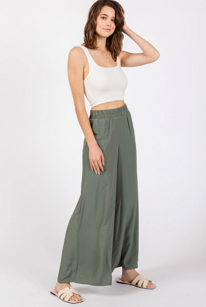 Final Touch Silky Wide Leg Pants