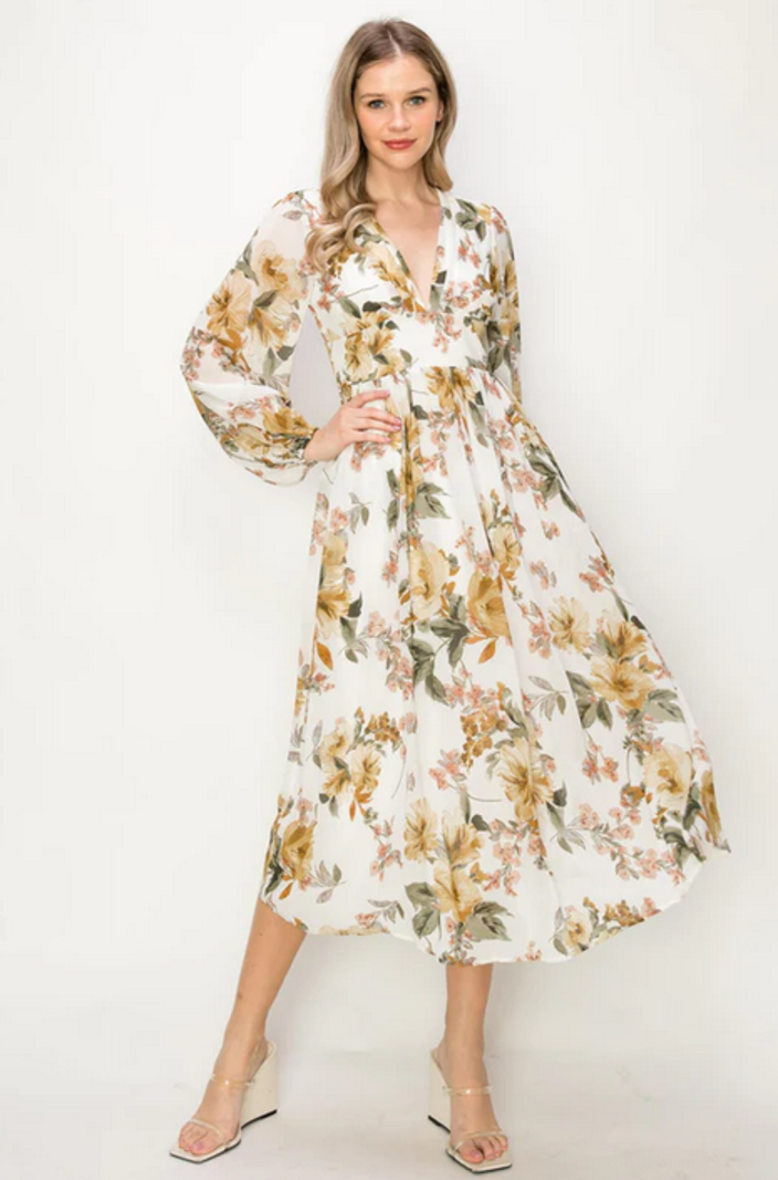 HYFVE Long Sleeve Floral Dress