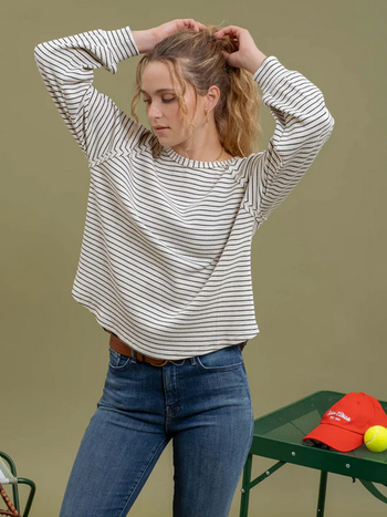 Blu Pepper Striped Raglan Top