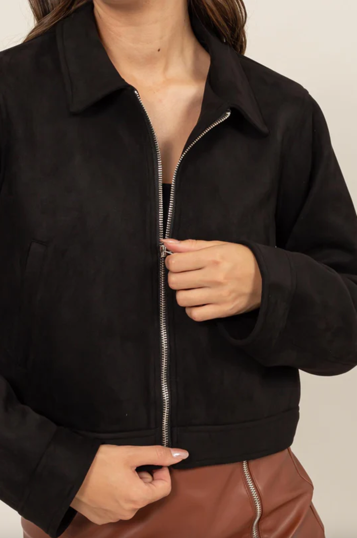 HYFVE Suedette Zip Jacket Fringe Boutique