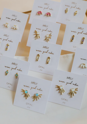 JaxKelly JaxKelly Sun Ray Earrings Fire Opal