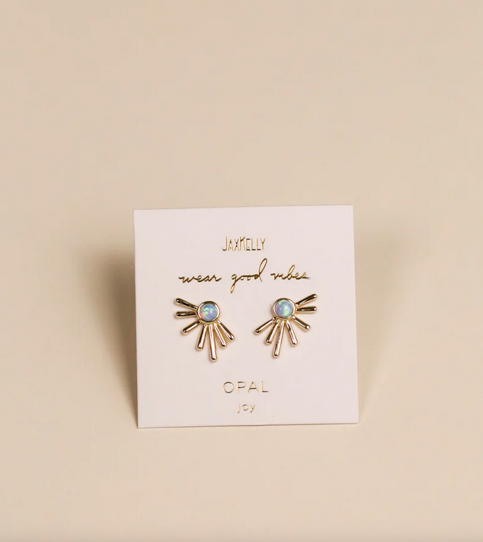 JaxKelly JaxKelly Sun Ray Earrings Fire Opal