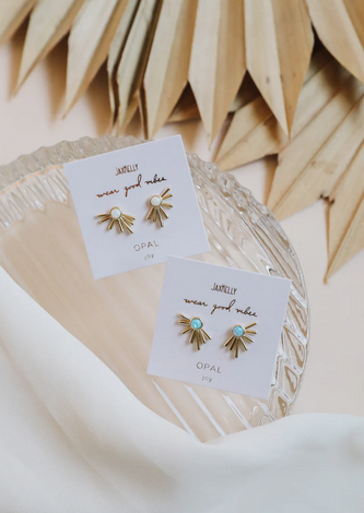 JaxKelly JaxKelly Sun Ray Earrings Fire Opal