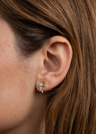JaxKelly JaxKelly Sun Ray Earrings Fire Opal
