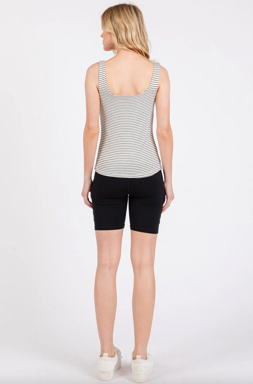 Final Touch Striped Square Neck Tank