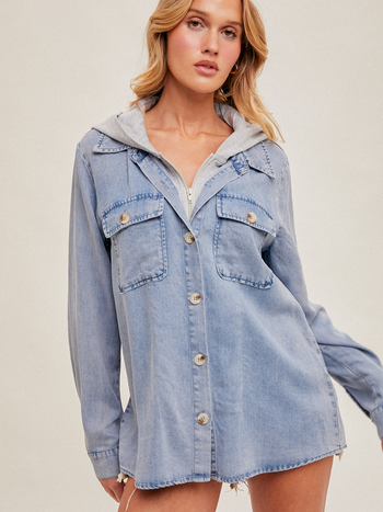Hem & Thread Hooded Chambray Shirt