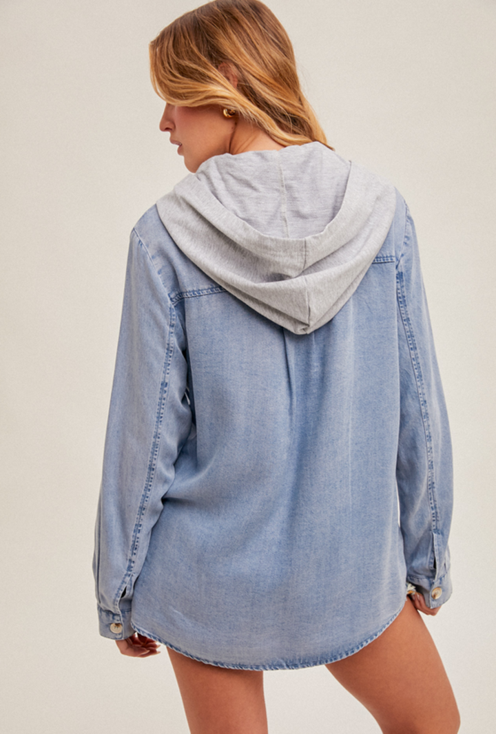 Hem & Thread Hooded Chambray Shirt