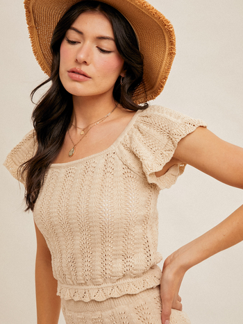 Hem & Thread Crochet Flutter Top