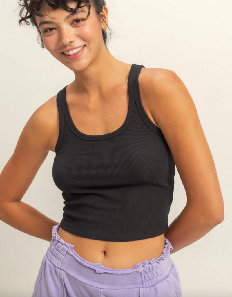 Double Zero Cropped Rib Tank