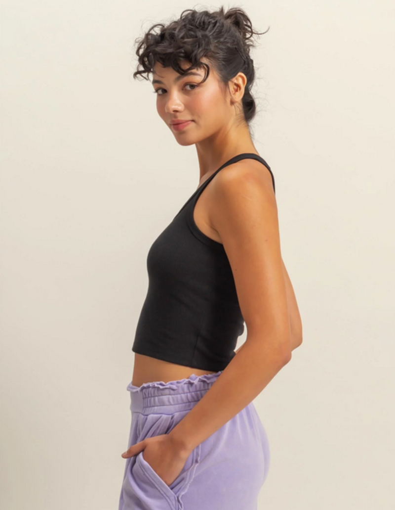 Double Zero Cropped Rib Tank
