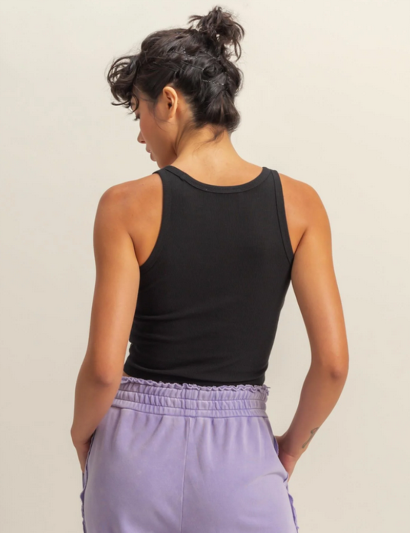 Double Zero Cropped Rib Tank