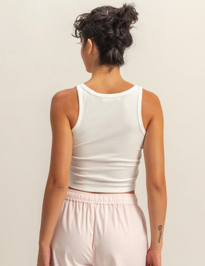 Double Zero Cropped Rib Tank
