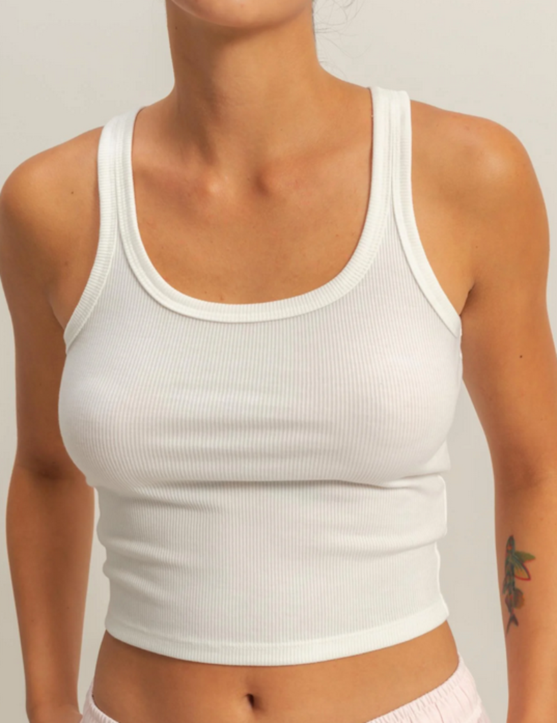 Double Zero Cropped Rib Tank