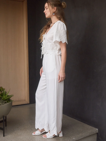 Blu Pepper Eyelet Trim Pants
