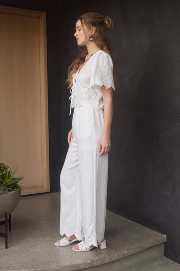 Blu Pepper Eyelet Trim Pants