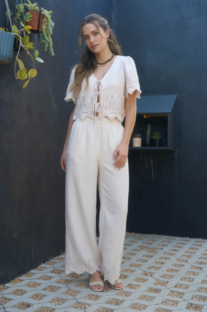 Blu Pepper Eyelet Trim Pants