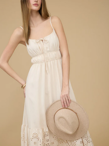 Blu Pepper Eyelet Hem Midi Dress