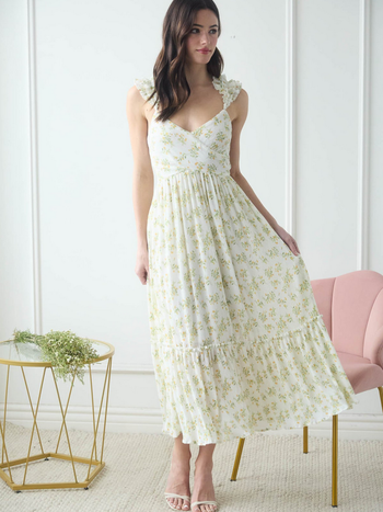Blu Pepper Ruffle Sleeve Floral Dress