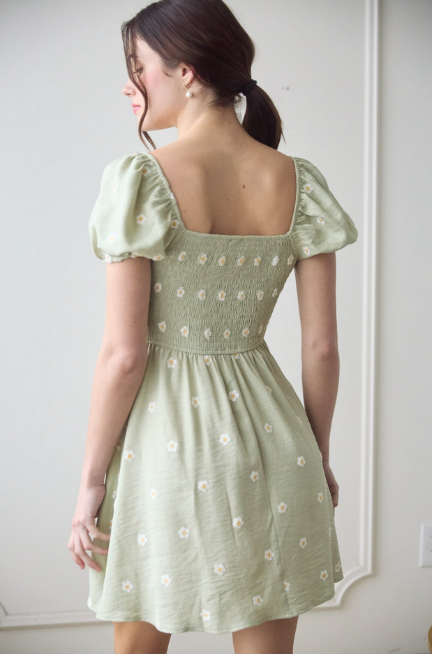 Blu Pepper Embroidered Daisy Dress