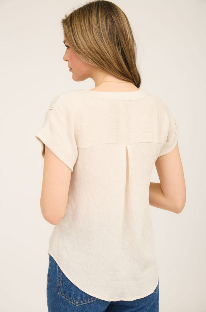 Blu Pepper Crochet Trim Button Up