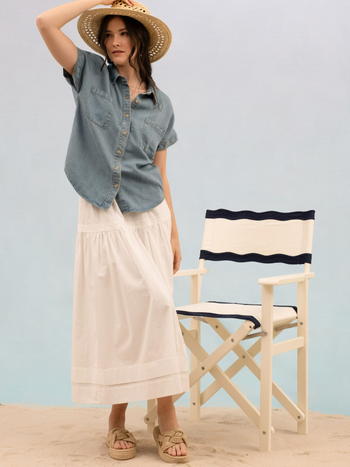 Blu Pepper SS Chambray Button Up