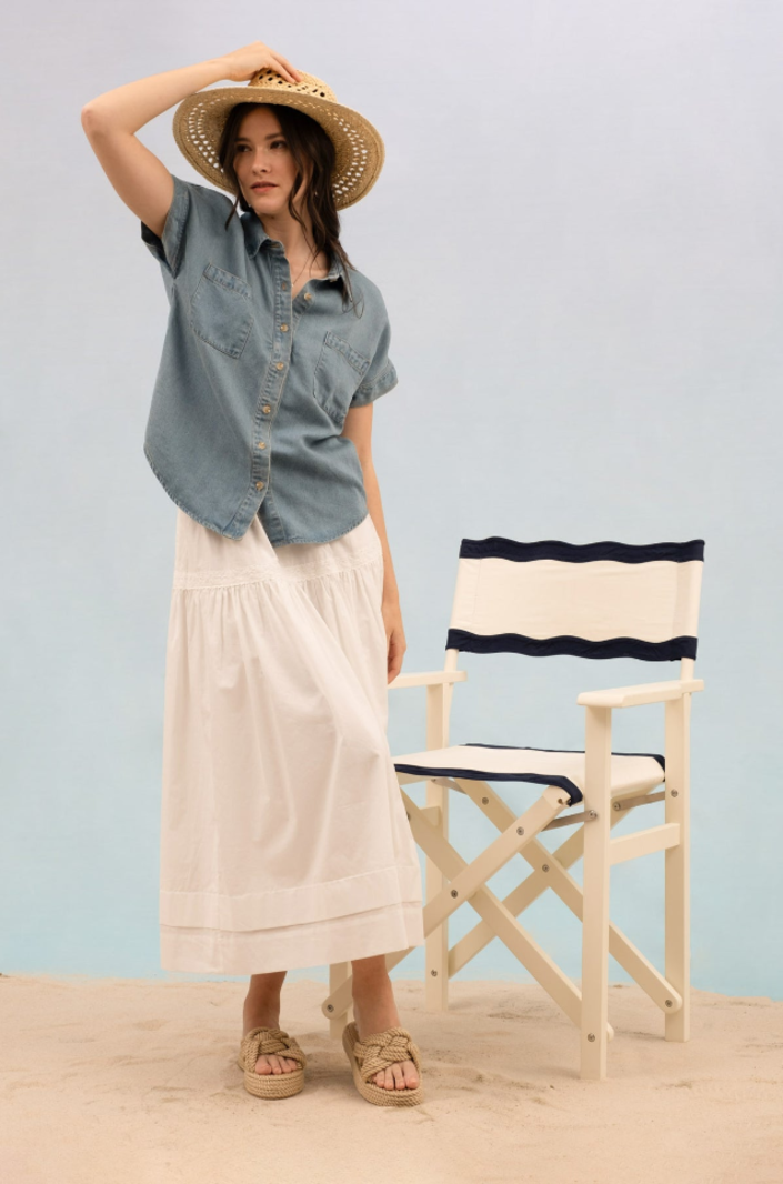 Blu Pepper SS Chambray Button Up