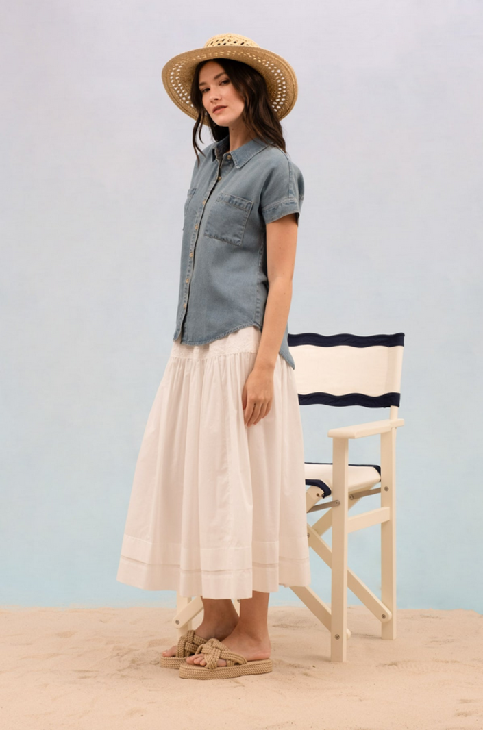Blu Pepper SS Chambray Button Up