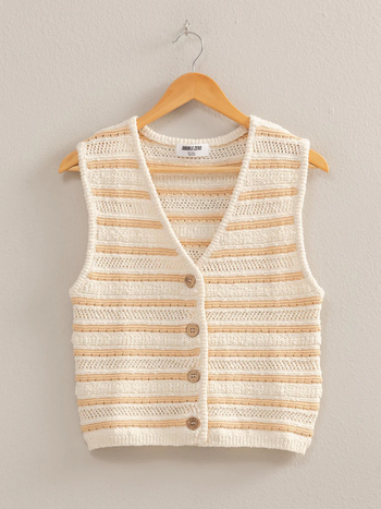 Double Zero Striped Sweater Vest