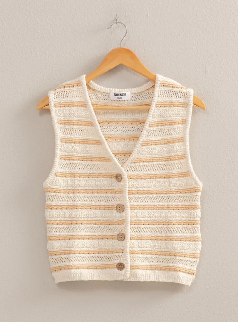Double Zero Striped Sweater Vest