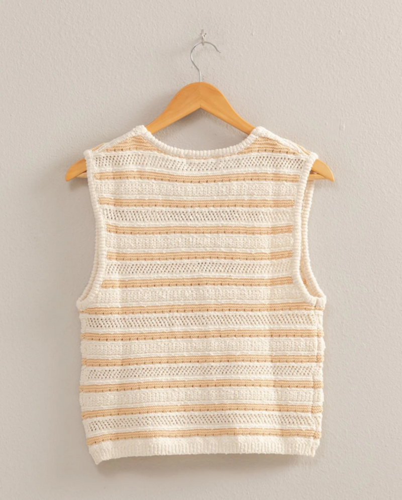 Double Zero Striped Sweater Vest