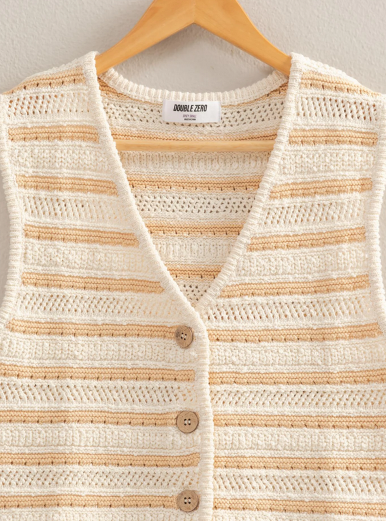 Double Zero Striped Sweater Vest