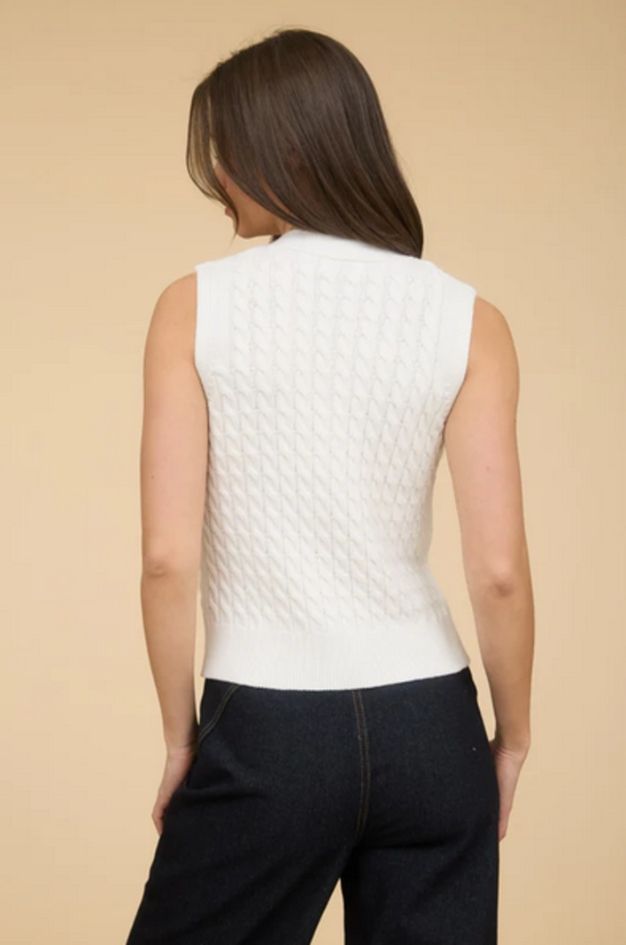 Blu Pepper V Neck Cable Vest