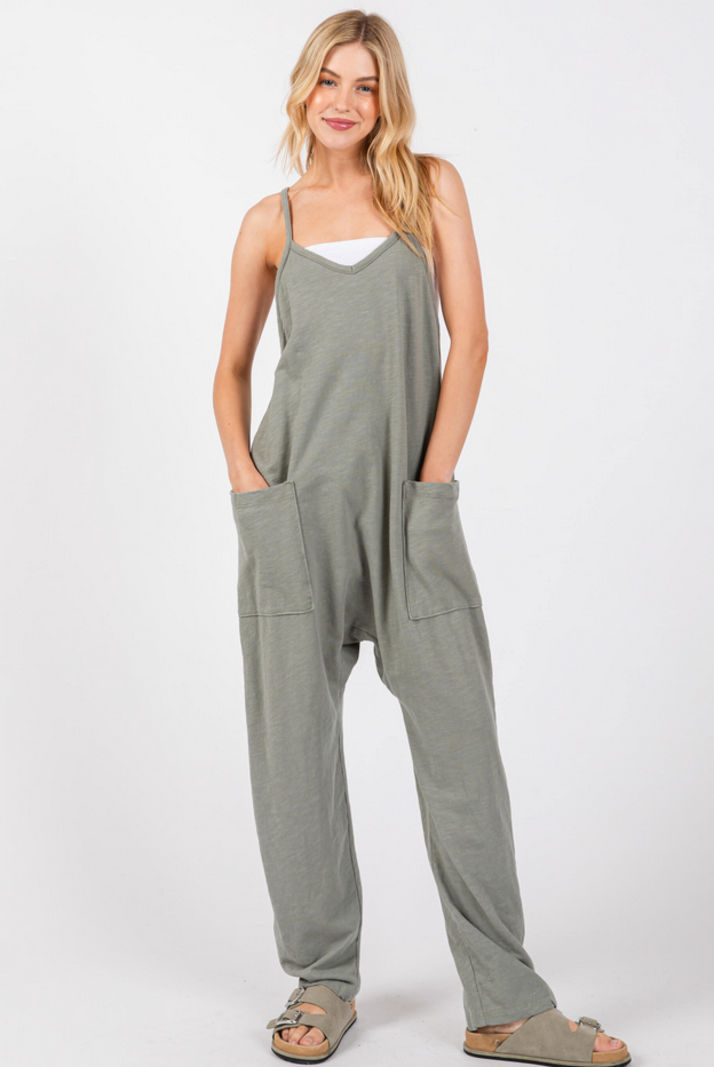 Final Touch Relaxed Terry Jumpsuit
