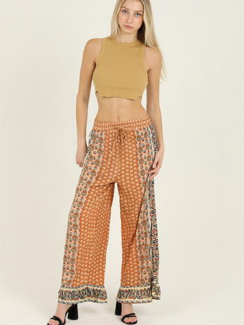 Angie Ruffle Hem Boho Pants