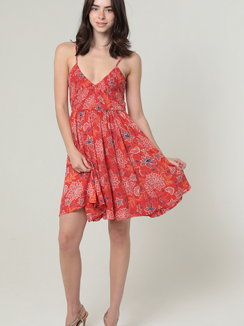 Angie Smocked V-Neck Dress