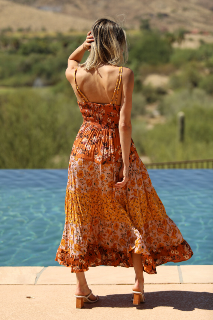 Angie Lace Detail Boho Maxi Dress