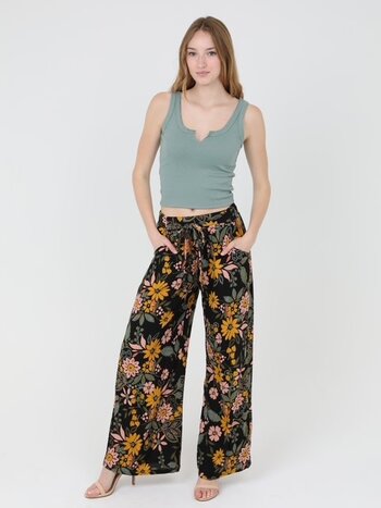 Angie Floral Tie Waist Pants