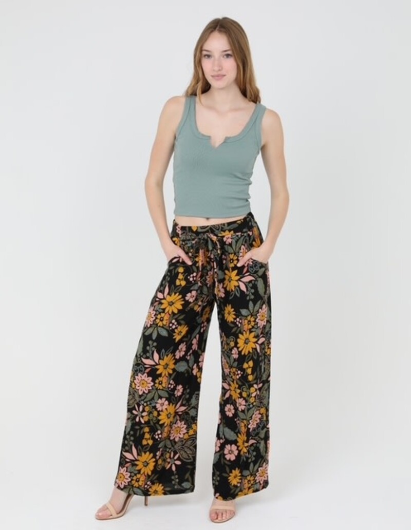 Angie Floral Tie Waist Pants