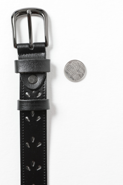 Leto Leather Belt with Petal Design