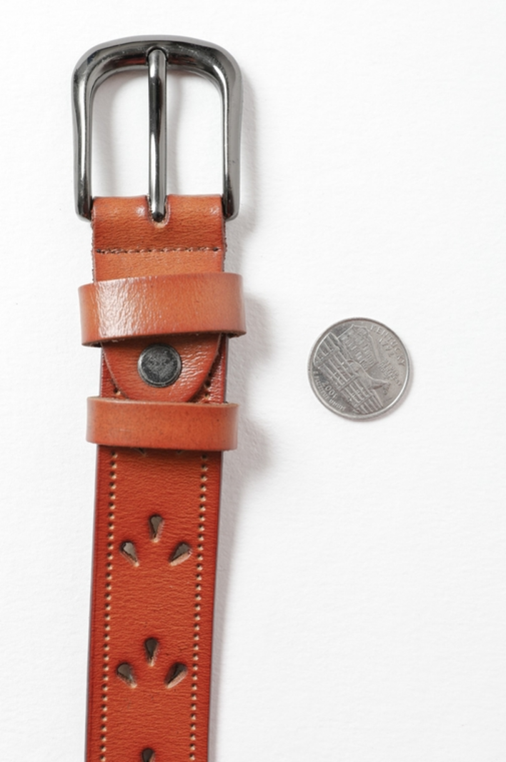 Leto Leather Belt with Petal Design