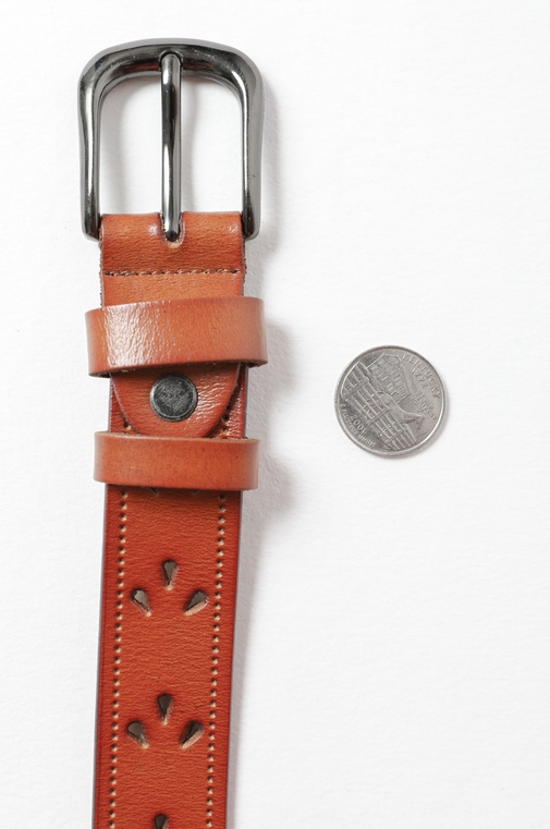 Leto Leather Belt with Petal Design