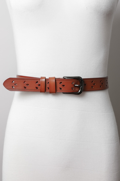 Leto Leather Belt with Petal Design